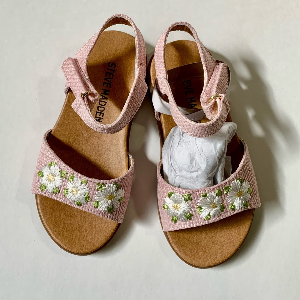 Steve Madden Pink Sandals with Floral Design